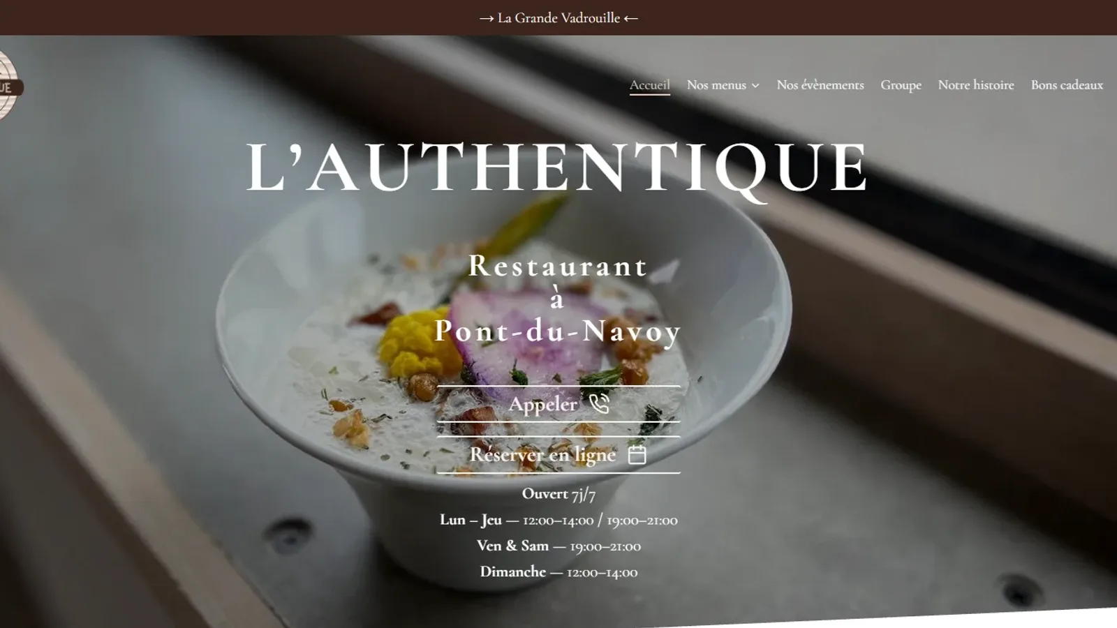 Le site du restaurant L'Authentique